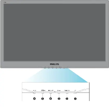 Front view of the monitor showing control buttons.