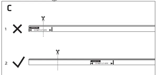 Cutting instructions for the LED strip