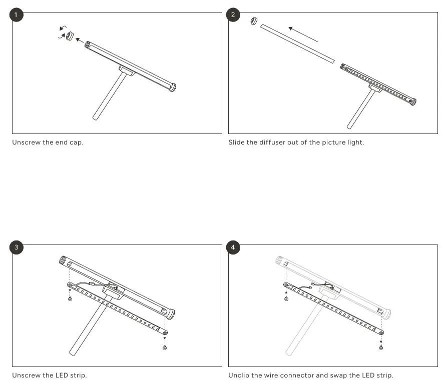 LED strip replacement steps