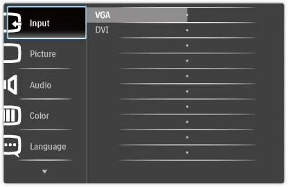 OSD menu structure