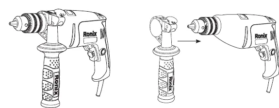 Inserting the second handle.