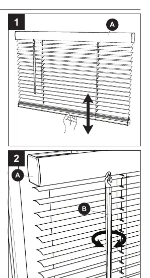 Operating the blind and tilting the slats.