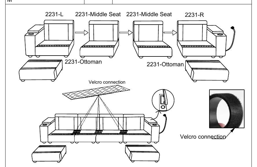 Connecting modules using Velcro