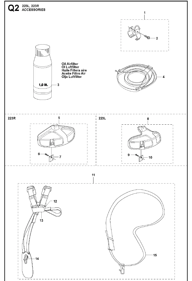 Accessories assembly diagram