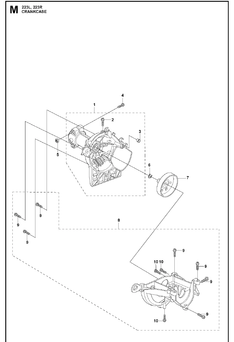 Crankcase assembly diagram