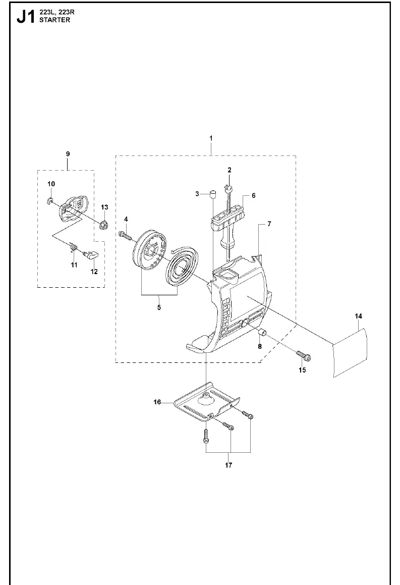 Starter assembly diagram