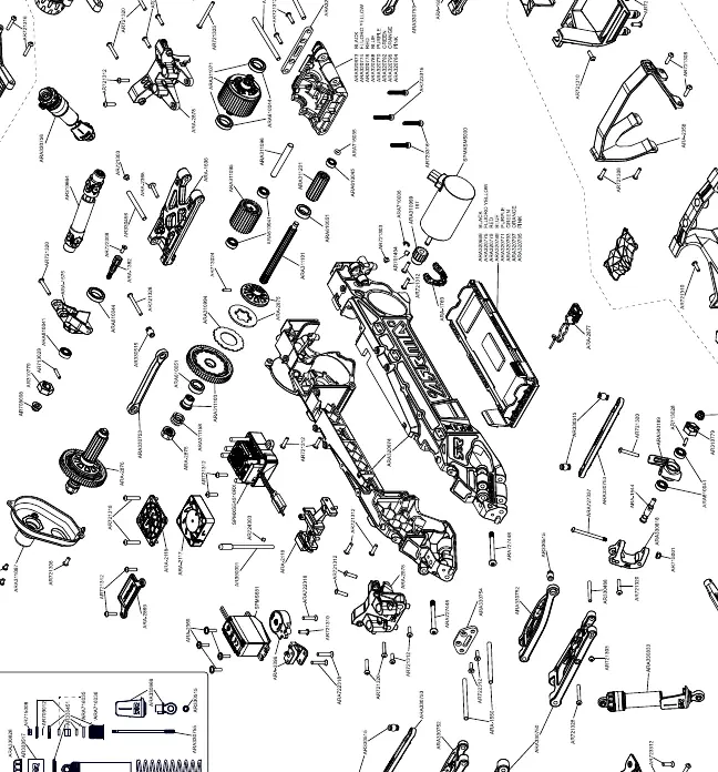 Central chassis assembly exploded view