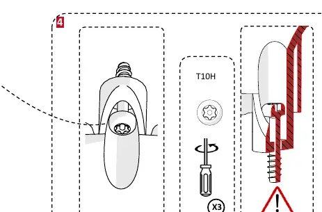 Step 4: Securing with T10H screws
