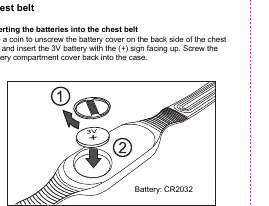 Inserting the battery into the chest belt