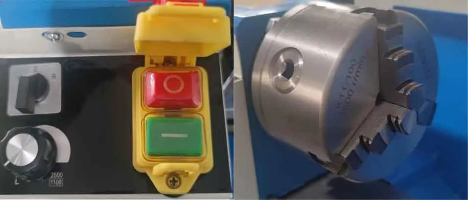 Replacement of jaws and tool rest adjustment