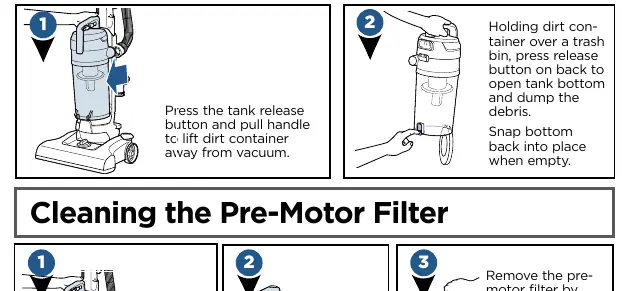 Emptying the dirt container