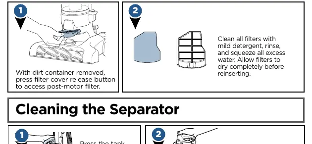 Cleaning the filters