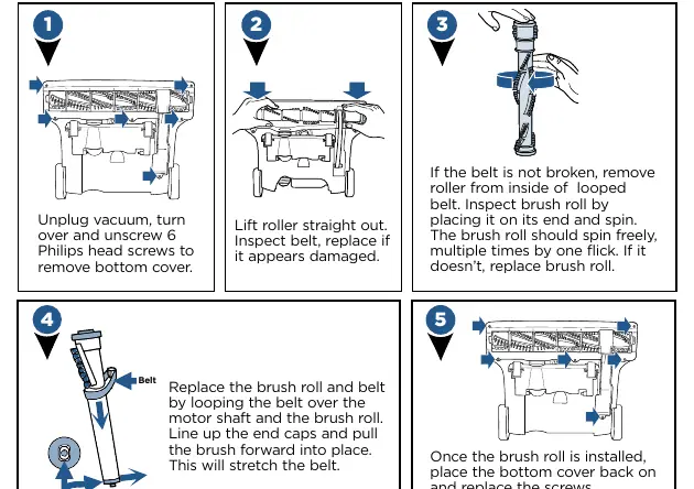 Replacing the brush and belt