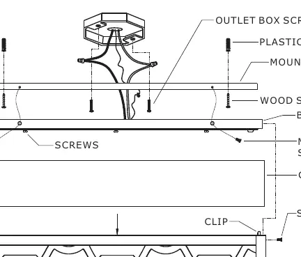 Installation diagram showing mounting plate and assembly sequence.