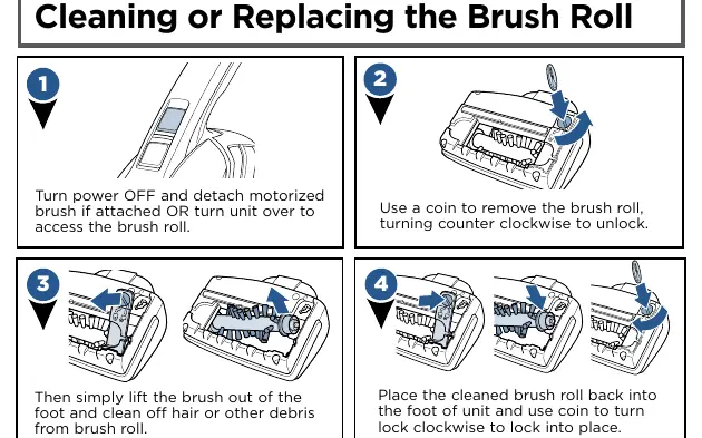 Cleaning the brush roll