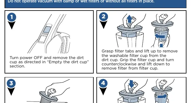 Cleaning the filter