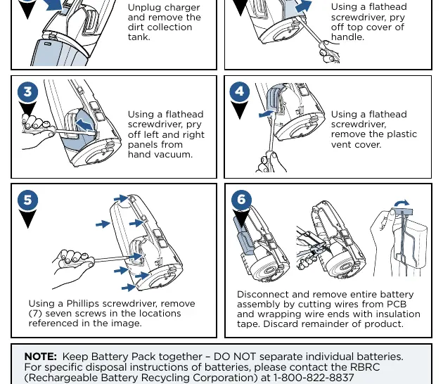 Battery disposal steps