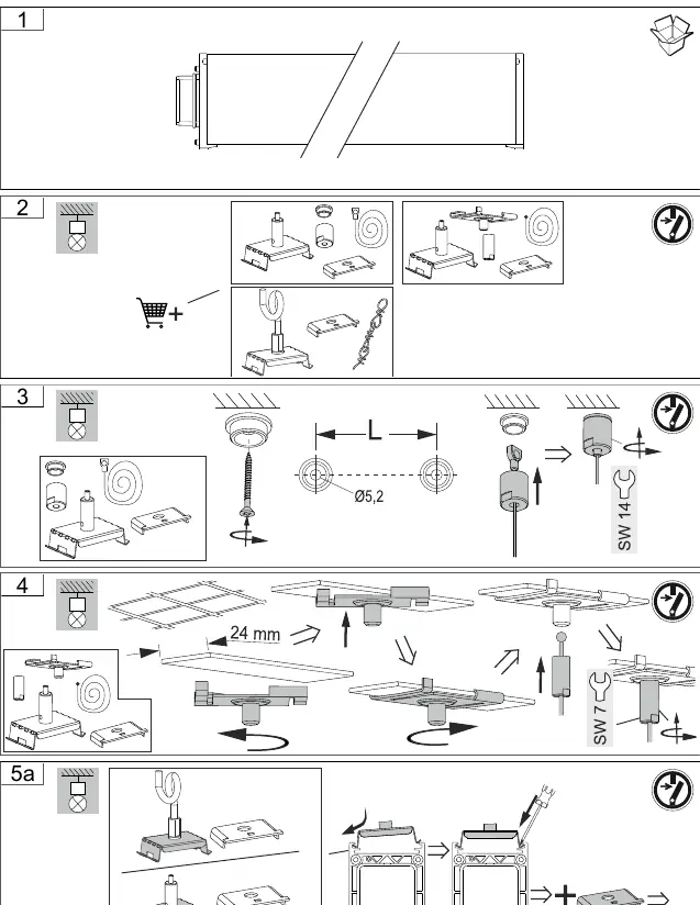 Mounting steps 1 through 5a