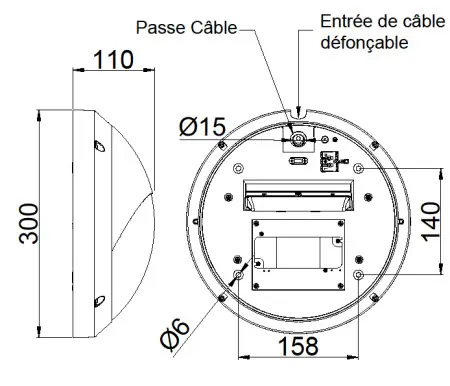 Dimensions of the Stairled fixture