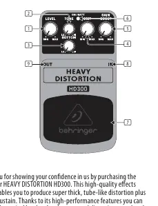 Behringer HD300 control layout