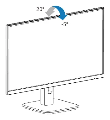 Tilt adjustment range (-5 to 20 degrees)