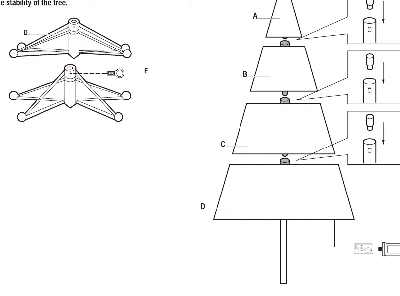 Assembly steps for the stand and tree sections.