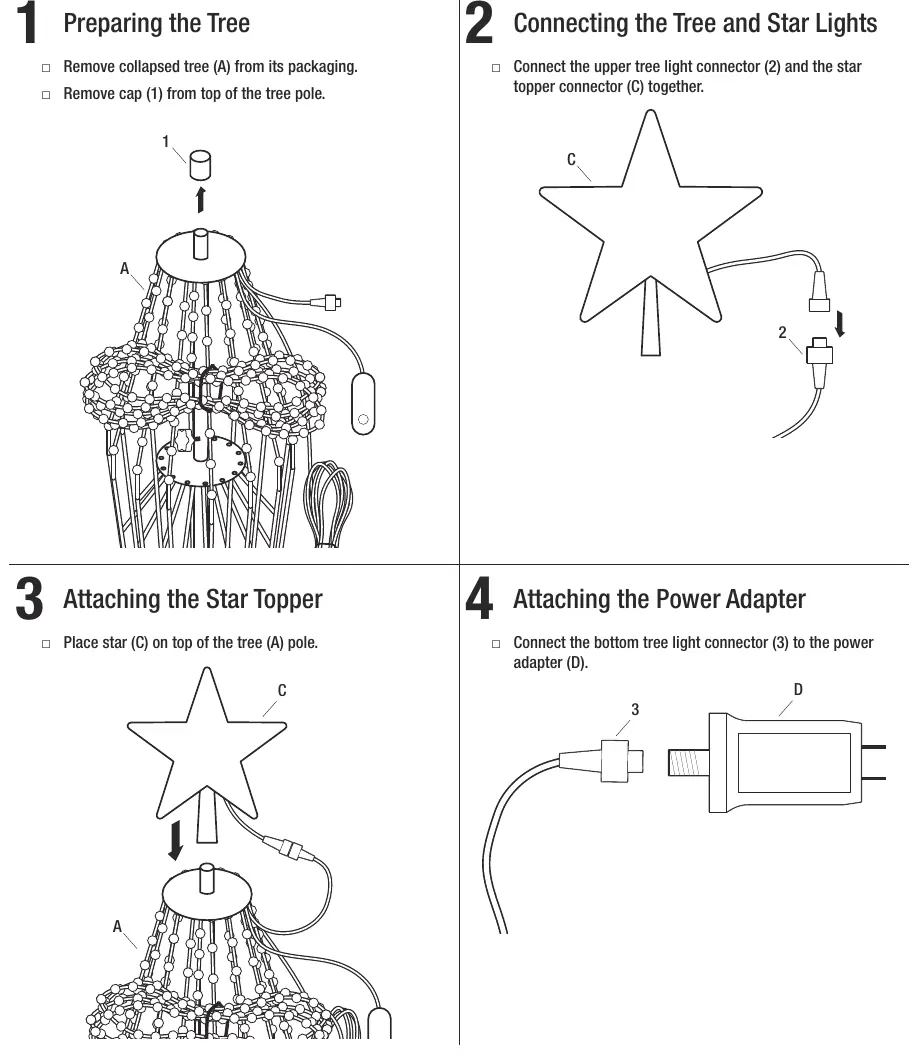 Assembly steps 1-4
