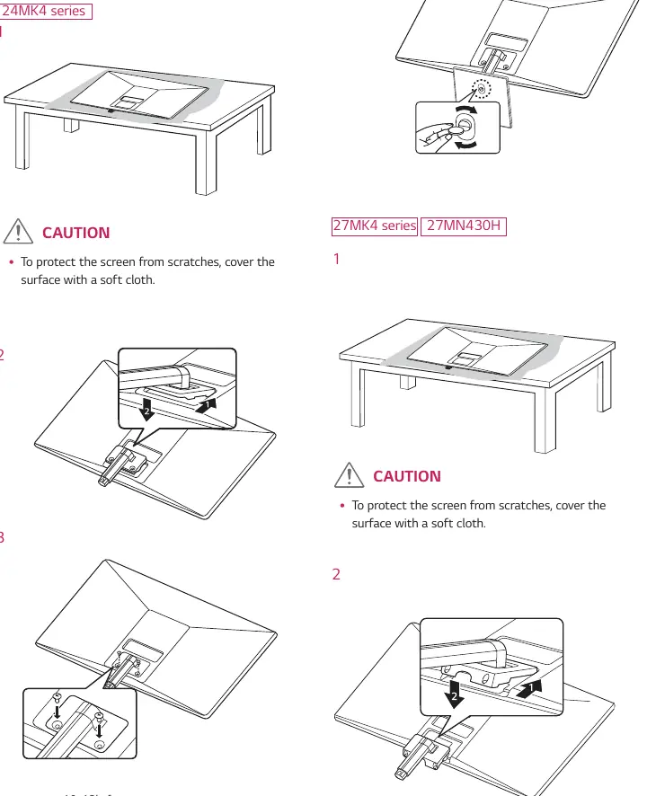 Stand base assembly steps