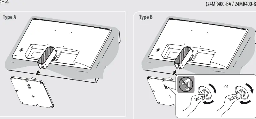 Assembly steps for 24MR400-BA / 24MR400-BB