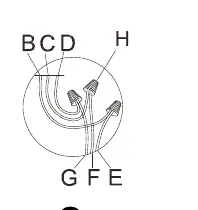 Wiring diagram showing connections for black, white, and ground wires.