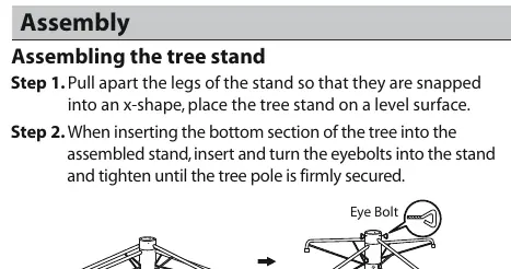 Assembling the tree stand
