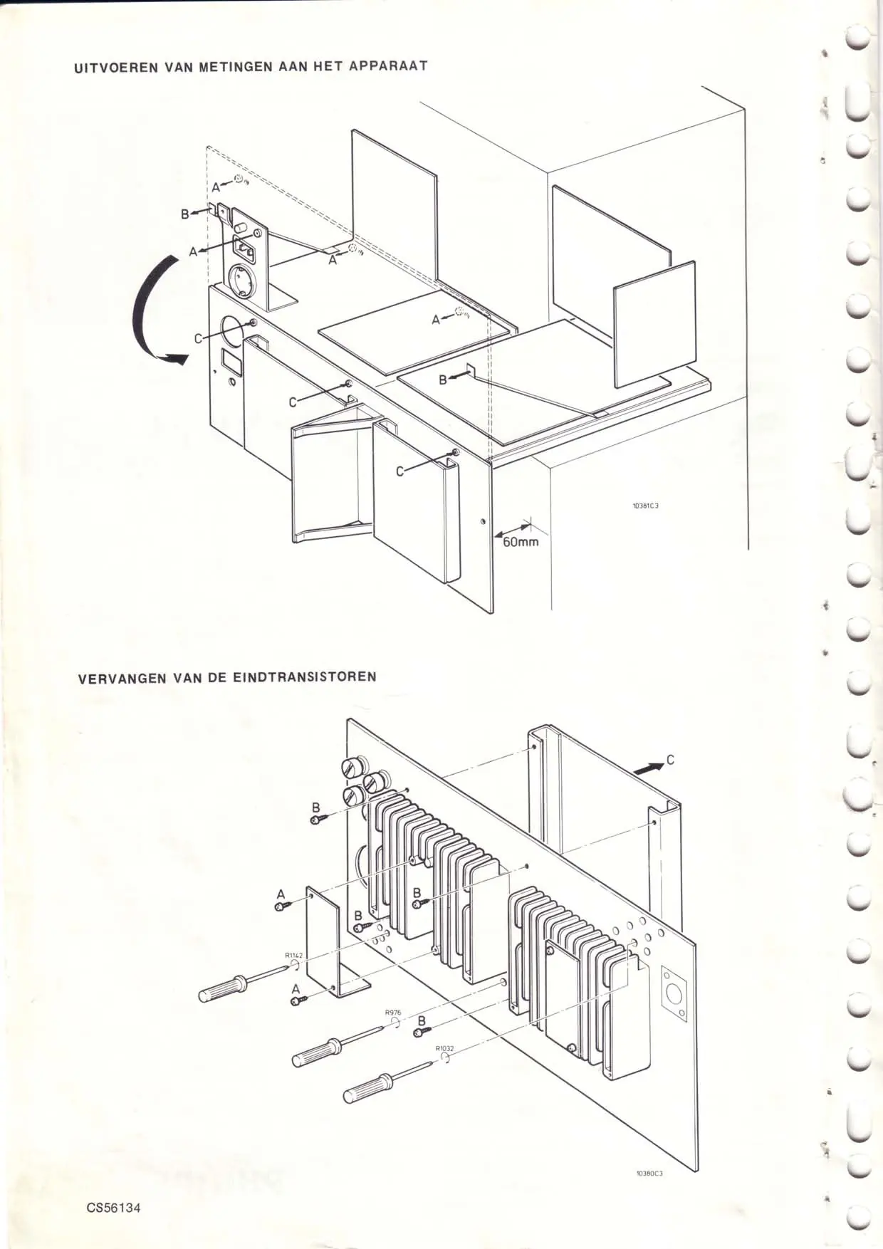 Disassembly and transistor replacement diagrams
