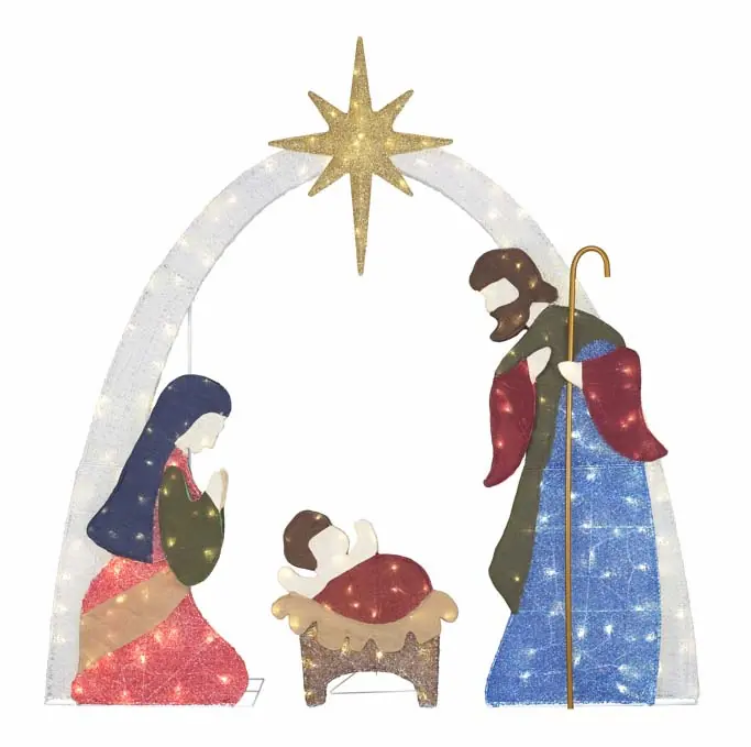 7ft Nativity TWINKLING LED Nativity Scene