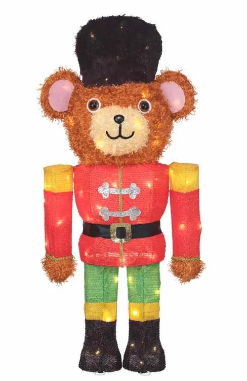 3ft Yuletide Lane LED Teddy Bear Nutcracker