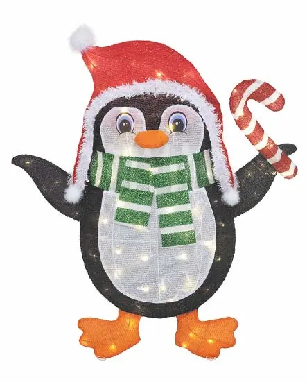 Home Accents Holiday 3ft Yuletide Lane LED Penguin with Candy Cane