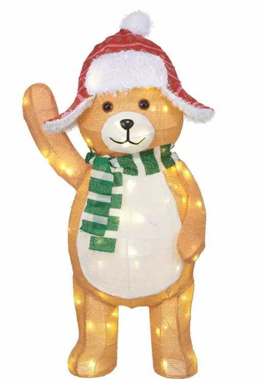 Home Accents Holiday 3ft Yuletide Lane LED Waving Teddy Bear