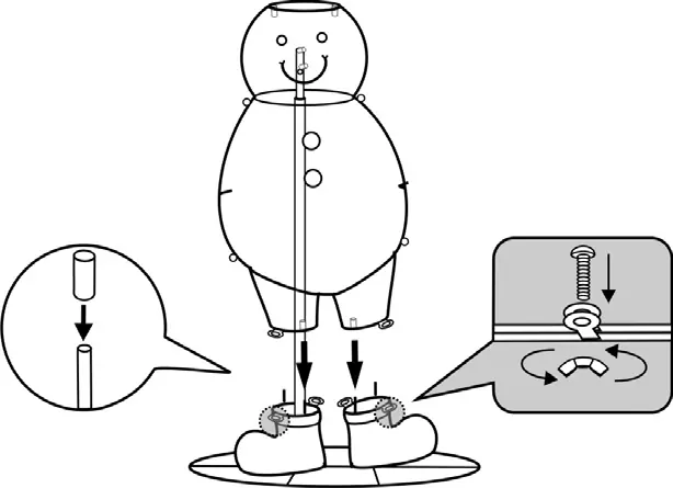 Assembling the Lower Snowman Body to the Base Stand