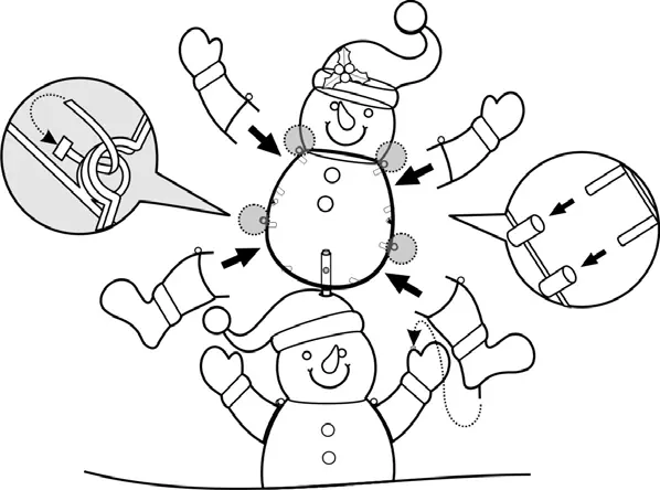 Assembling the Upper Snowman