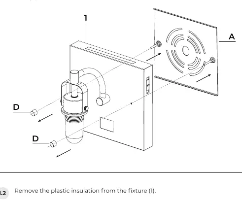 Removing the mounting plate from the fixture.