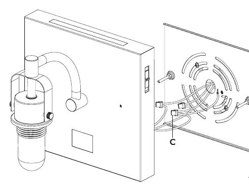 Wiring the vanity light.
