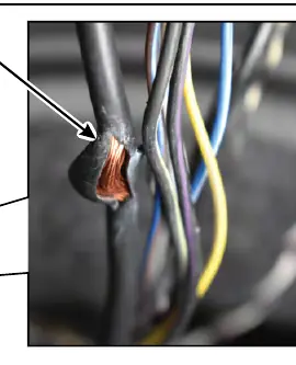 Example of damaged wiring harness