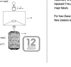 Assembly diagram showing the lamp holder, shade, and socket ring.