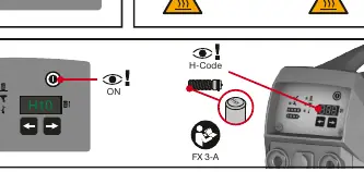 Error code H10 and diagnostic display.
