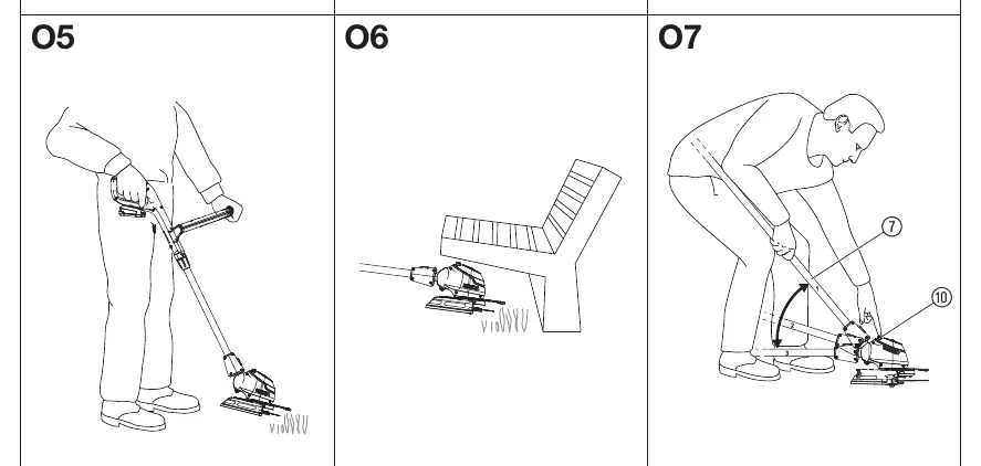 Setting working positions (O5, O6, O7)