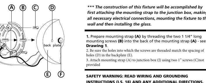 Mounting strap and fixture installation diagram