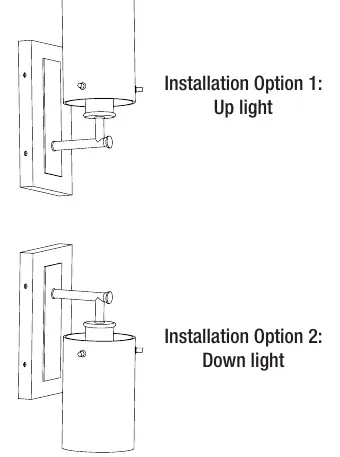 Installation options: Up light vs Down light.