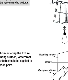 Installation steps 5 and 6: Installing the bulb and sealing the fixture.
