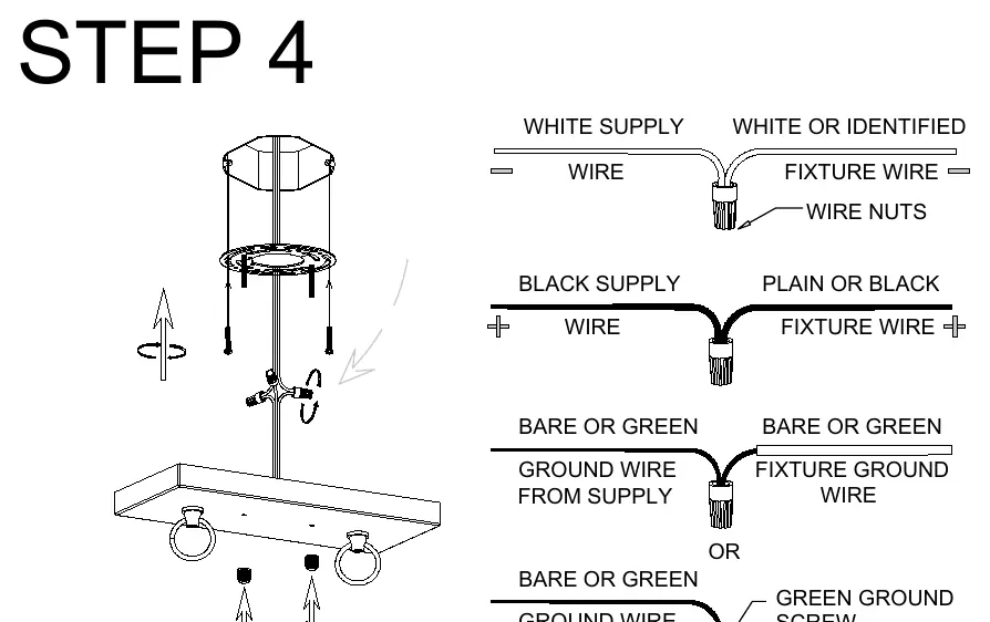 Wiring diagram for the fixture