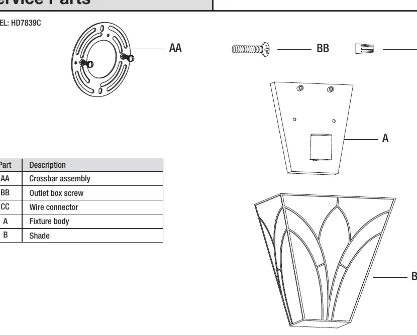 Service parts diagram