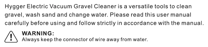 Safety warning regarding the electrical wire connector